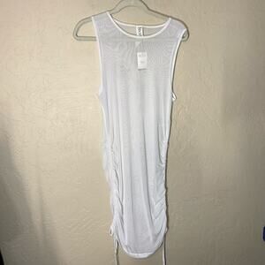 Cotton on white mesh beach mini dress. Swim cover up. size XL. NWT.